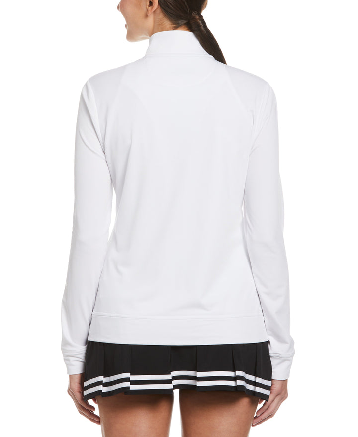 Womens Performance Track Style Tennis Jacket (Bright White) 