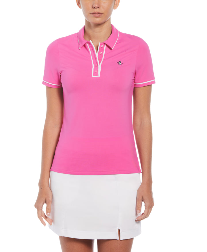 Performance Veronica Short Sleeve Golf Polo Shirt (Cheeky Pink) 