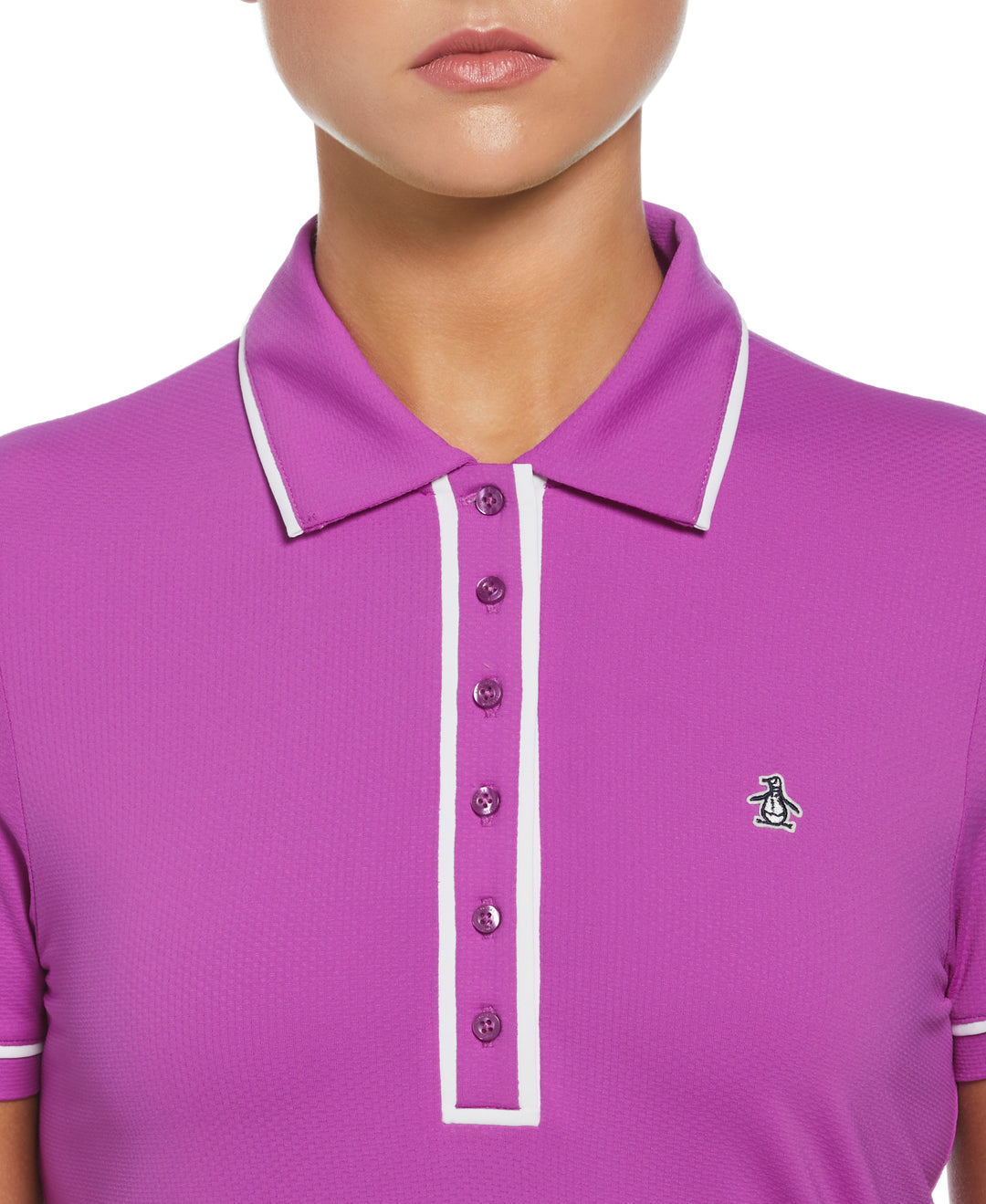 Performance Veronica Short Sleeve Golf Polo Shirt (Purple Cactus Flower) 