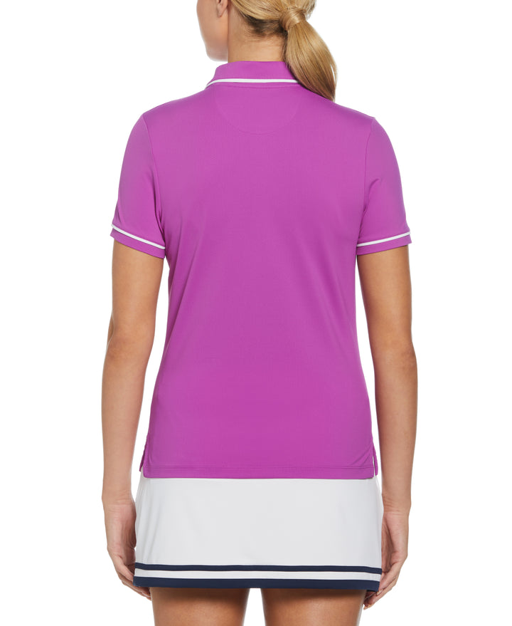 Performance Veronica Short Sleeve Golf Polo Shirt (Purple Cactus Flower) 