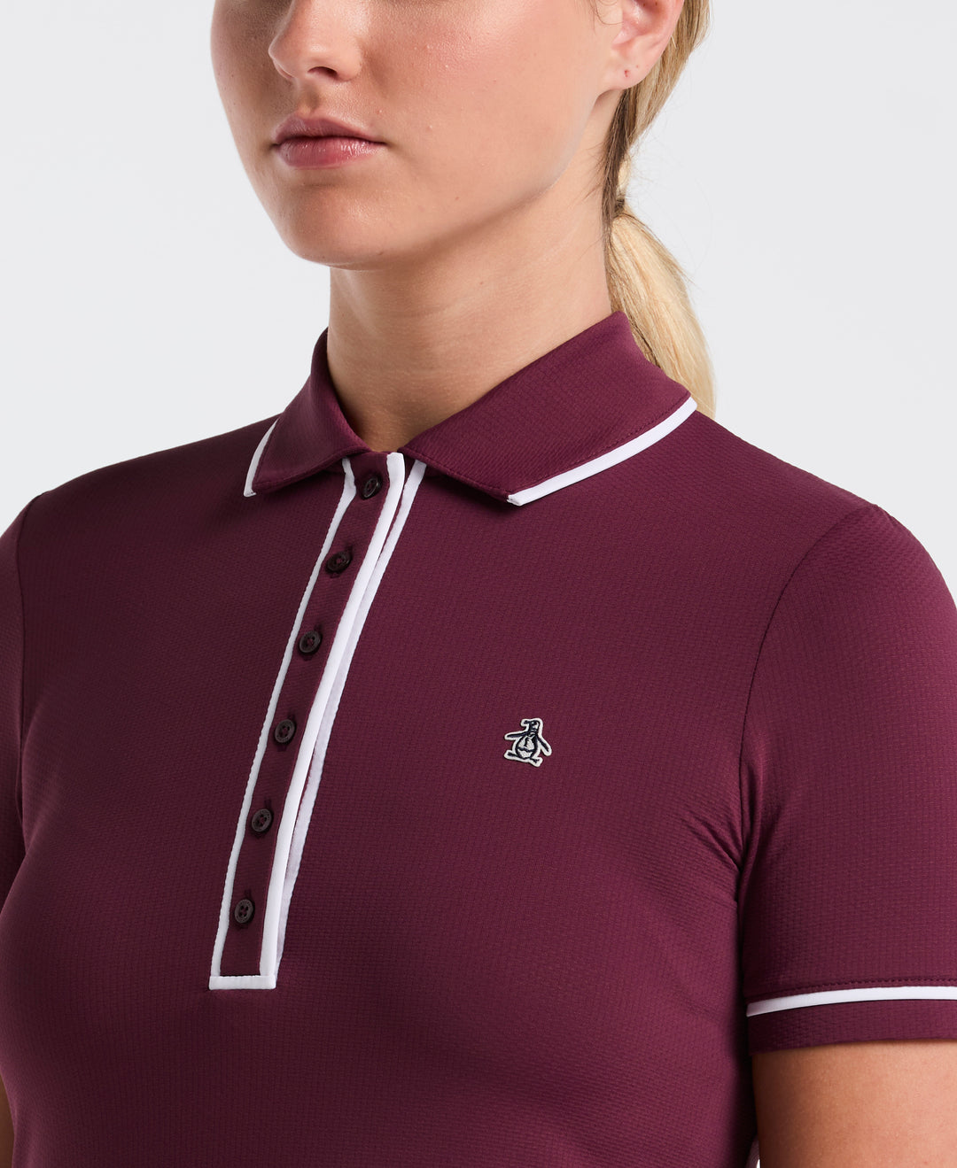 Performance Veronica Short Sleeve Golf Polo Shirt (Mauve Wine) 