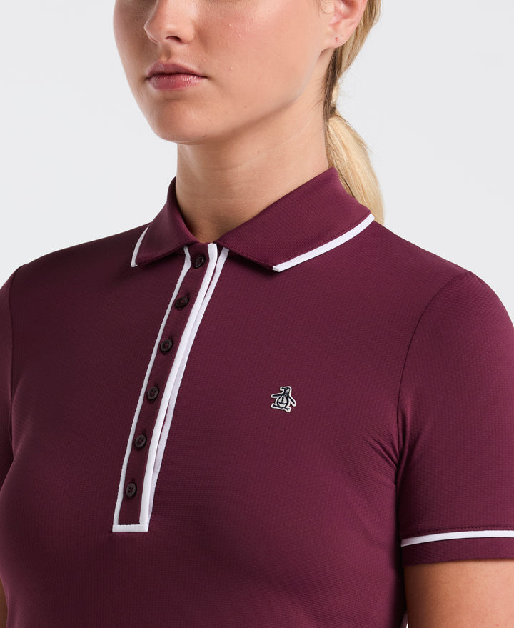 Performance Veronica Short Sleeve Golf Polo Shirt (Mauve Wine) 