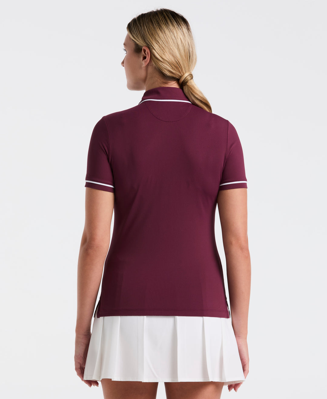 Performance Veronica Short Sleeve Golf Polo Shirt (Mauve Wine) 