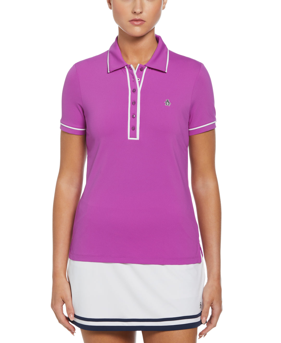 Performance Veronica Short Sleeve Golf Polo Shirt (Purple Cactus Flower) 