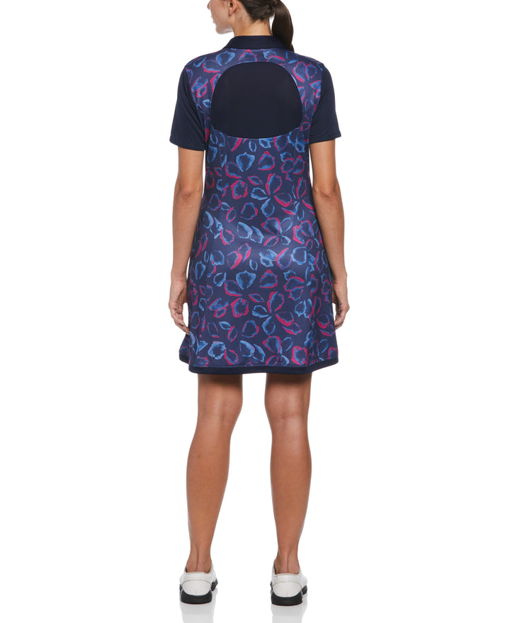 Petal Print Flounce Golf Dress (Peacoat) 