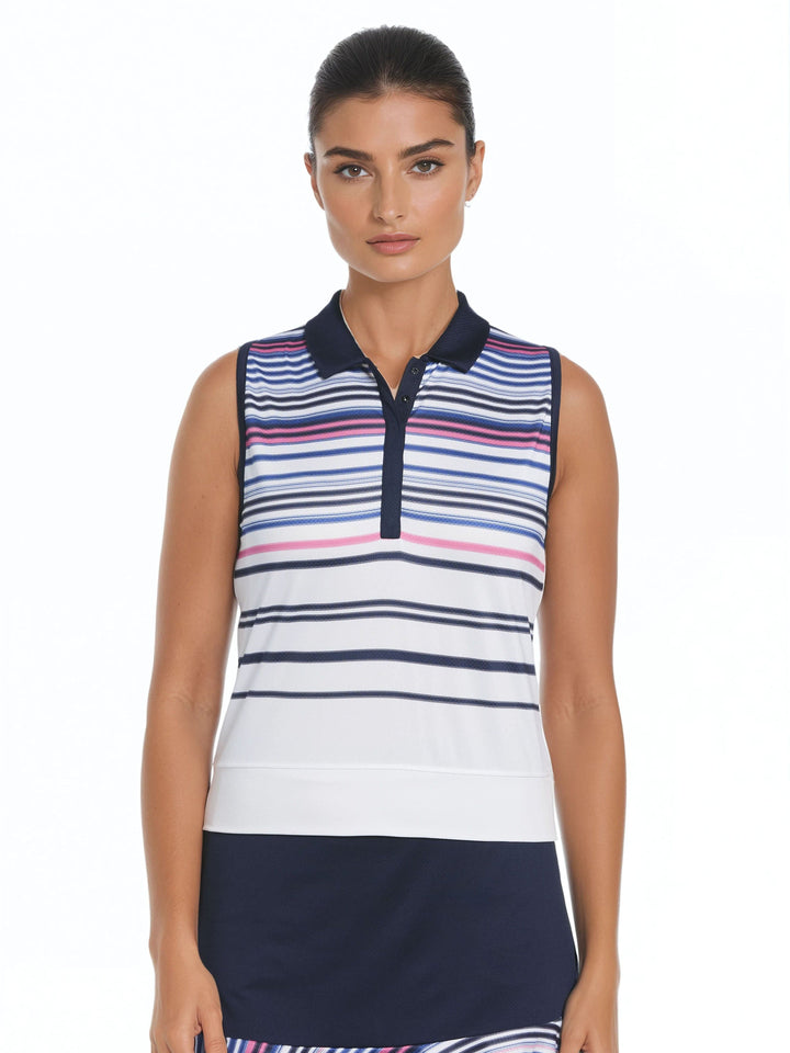 Women's Placed Stripe Golf Polo