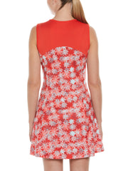 Playful Floral Print Golf Dress (Poppy Red) 
