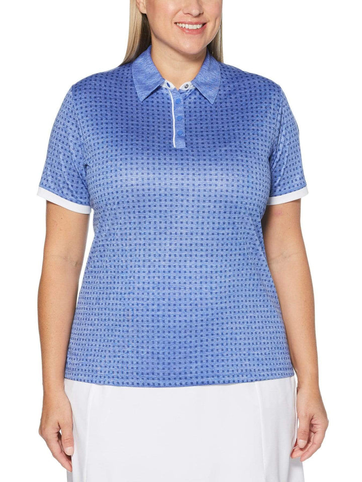 Women's Plus Mini Geo Print Polo