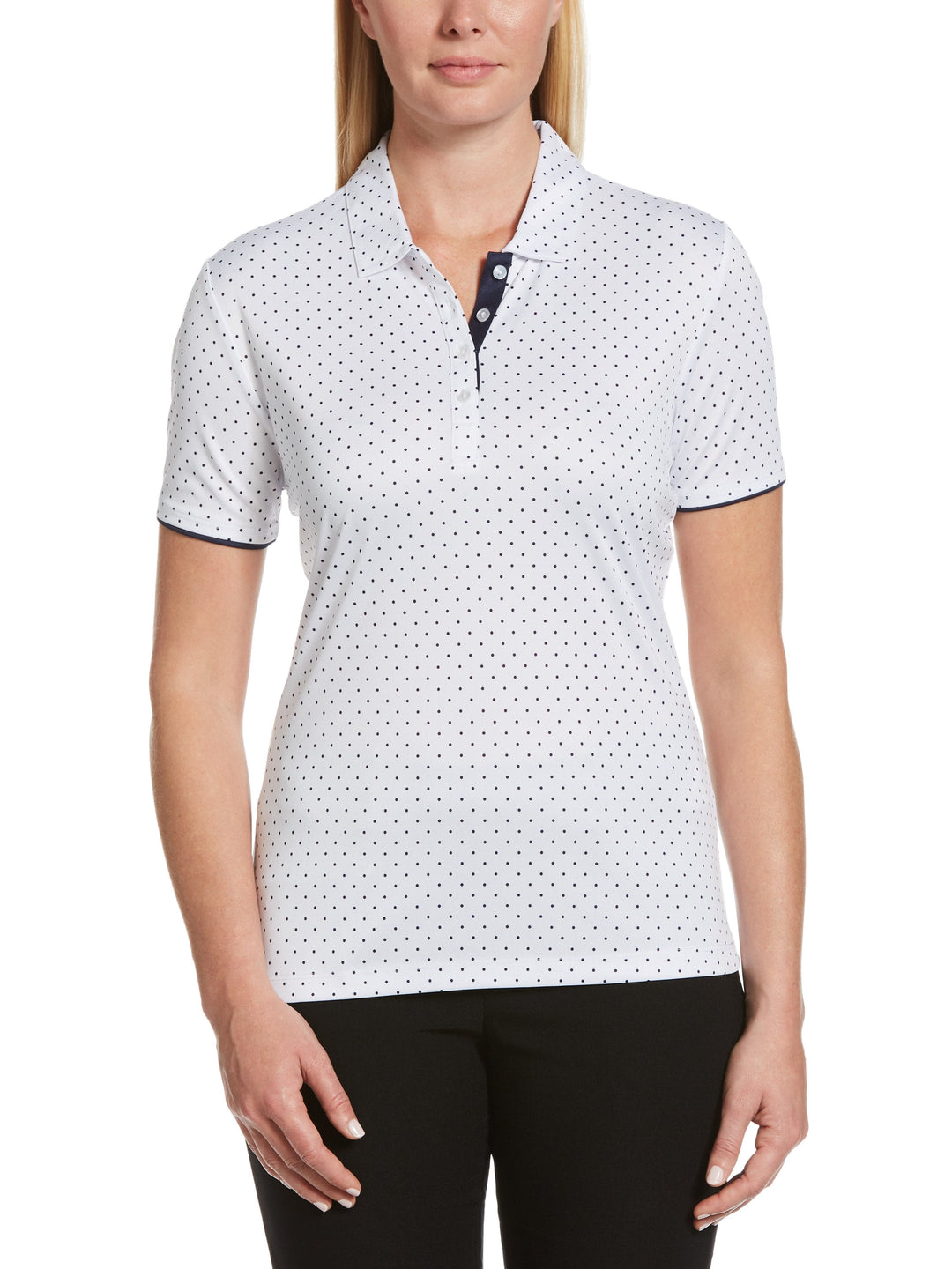 Women's Polka Dot Polo (Brilliant White) 