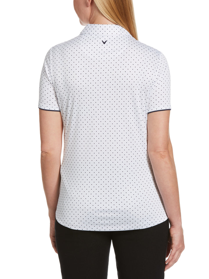 Women's Polka Dot Polo (Brilliant White) 