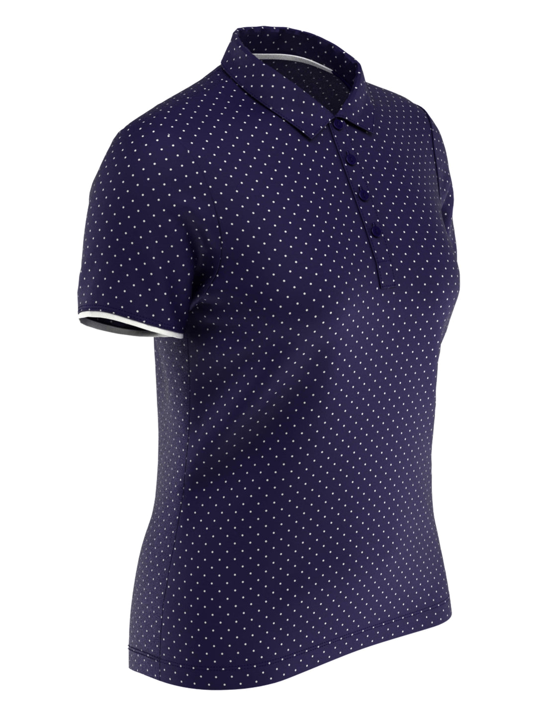 Womens Polka Dot Polo (Peacoat) 
