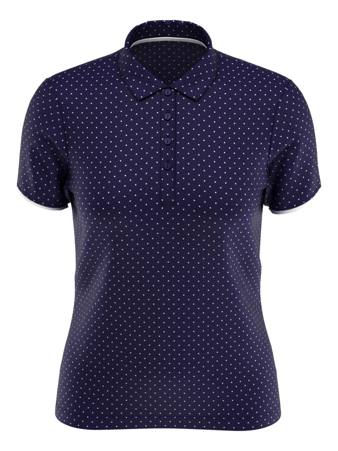 Womens Polka Dot Polo (Peacoat) 