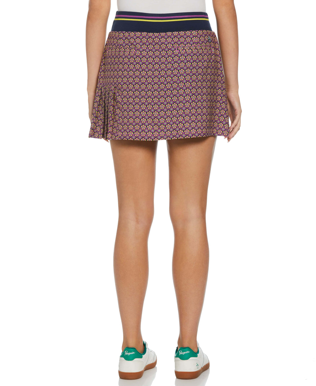 Women's Printed Engineered Pleated Skort  (Black Iris) 