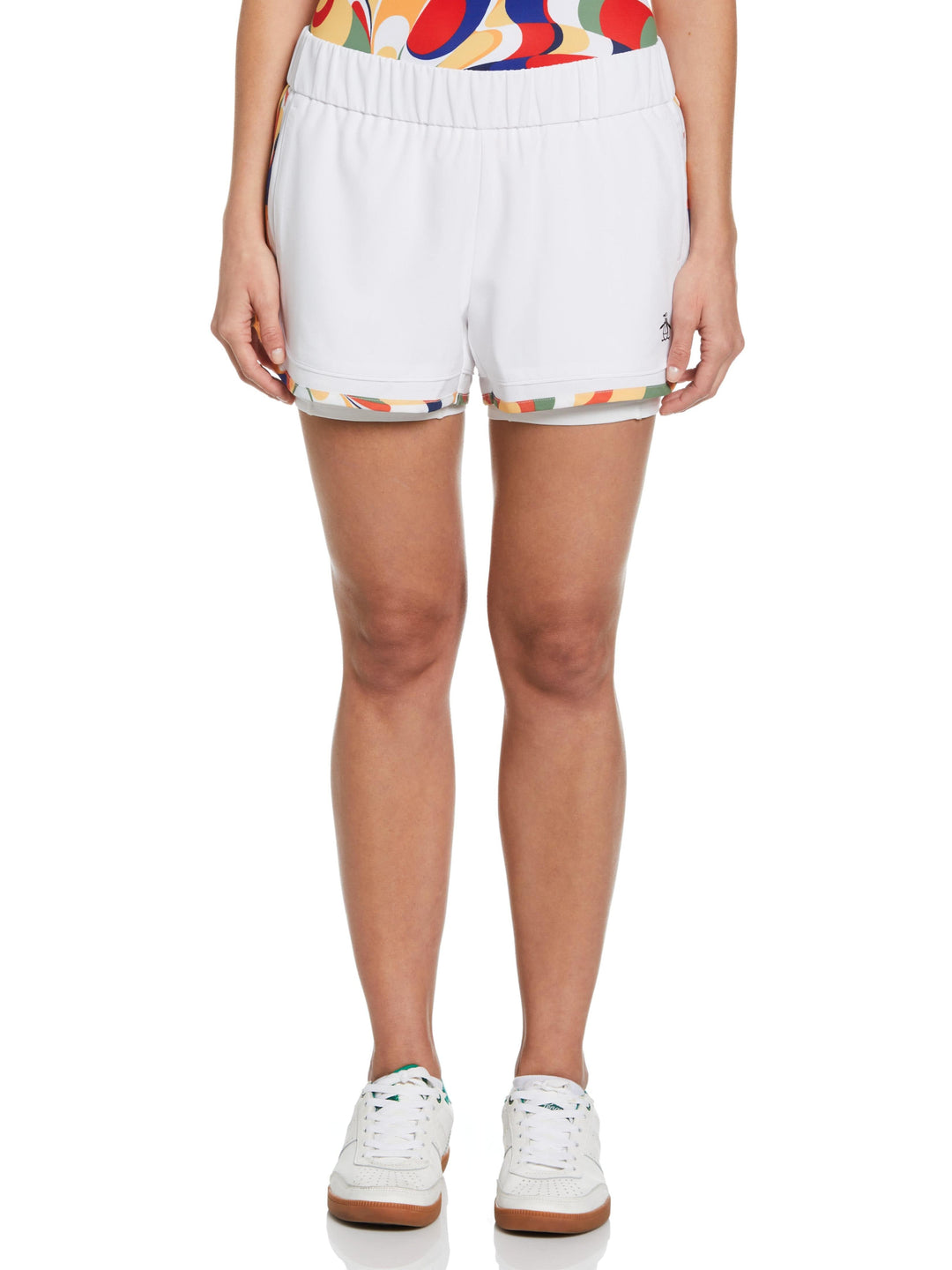 Women's Printed Trim Stretch Tennis Shorts | 3" Inseam