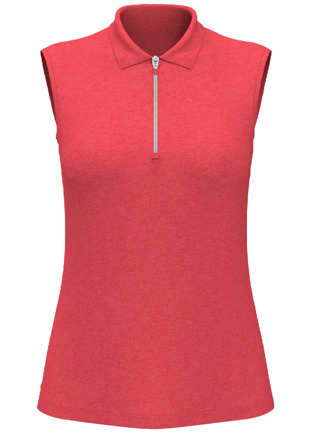 Women's Quarter Zip Heather Sleeveless Golf Polo