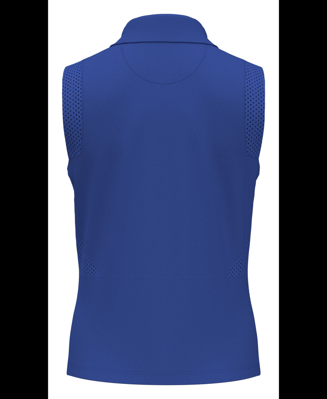 1/4 Zip Mesh Block Sleeveless Golf Polo Shirt (Nebulas Blue) 