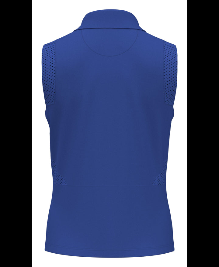 1/4 Zip Mesh Block Sleeveless Golf Polo Shirt (Nebulas Blue) 