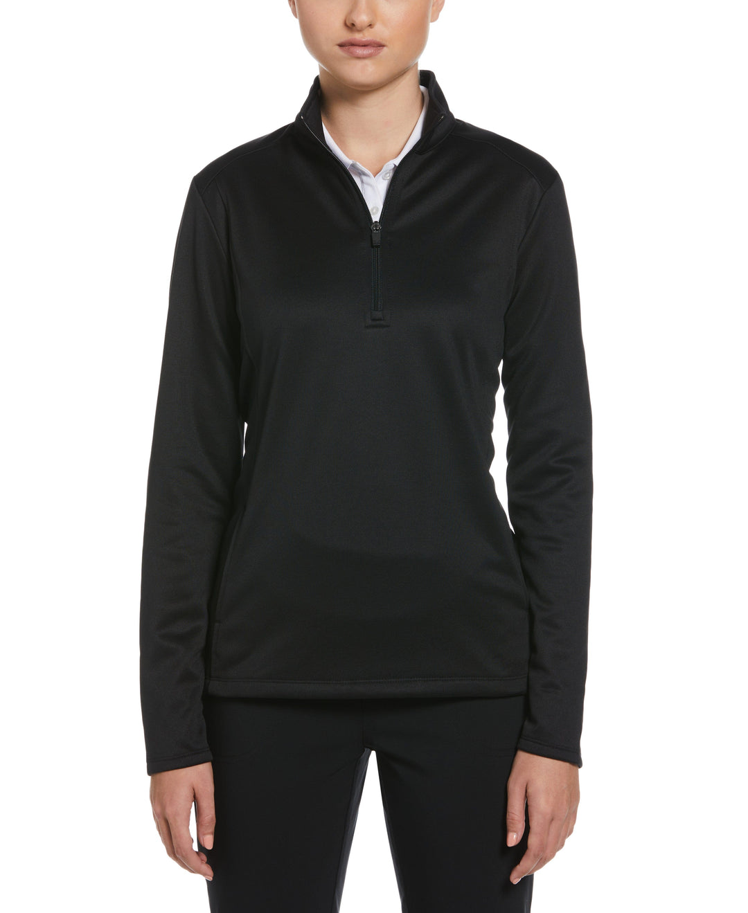 Womens 1/4 Zip Pullover (Caviar) 