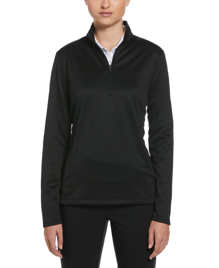 Womens 1/4 Zip Pullover (Caviar) 