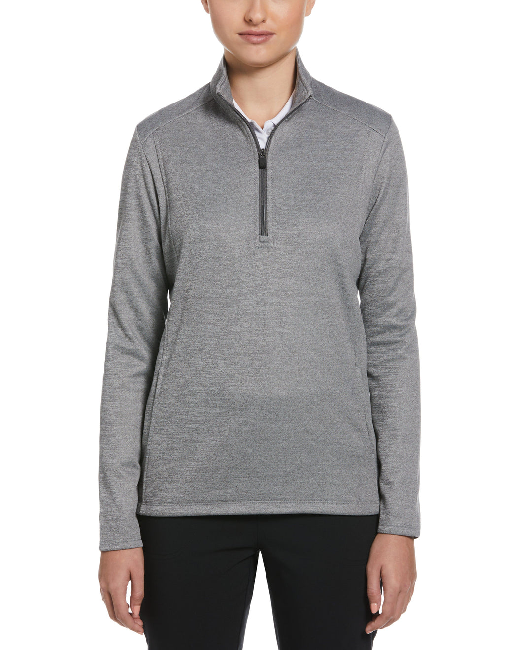 Womens 1/4 Zip Pullover (Medium Grey Htr) 