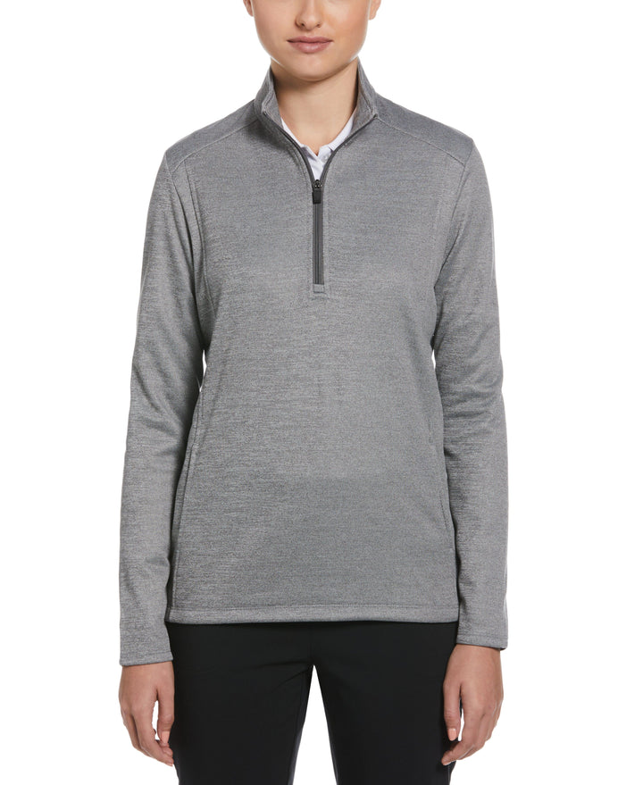 Womens 1/4 Zip Pullover (Medium Grey Htr) 