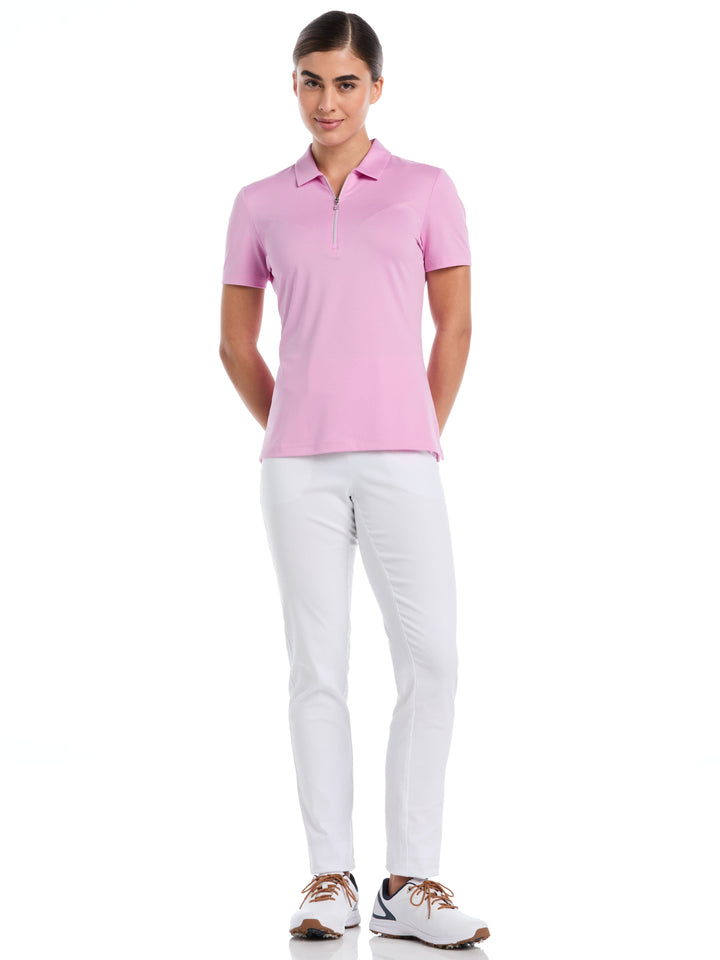 Women's Quarter Zip Solid Golf Polo