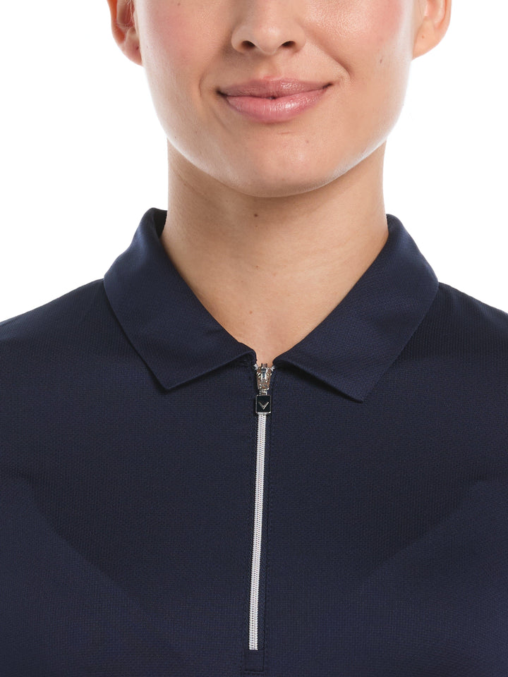 Women's Quarter Zip Solid Golf Polo