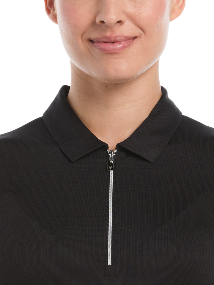 Women's Quarter Zip Solid Golf Polo