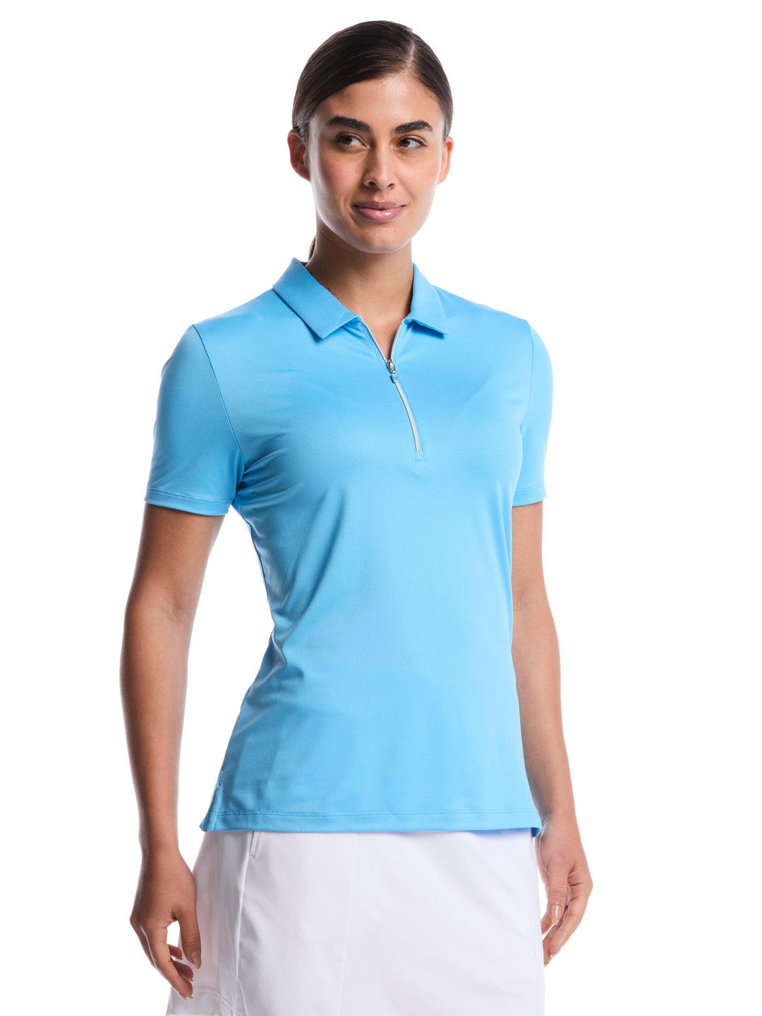Women's Quarter Zip Solid Golf Polo