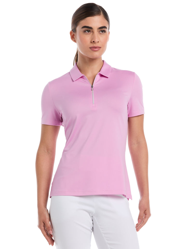 Women's Quarter Zip Solid Golf Polo