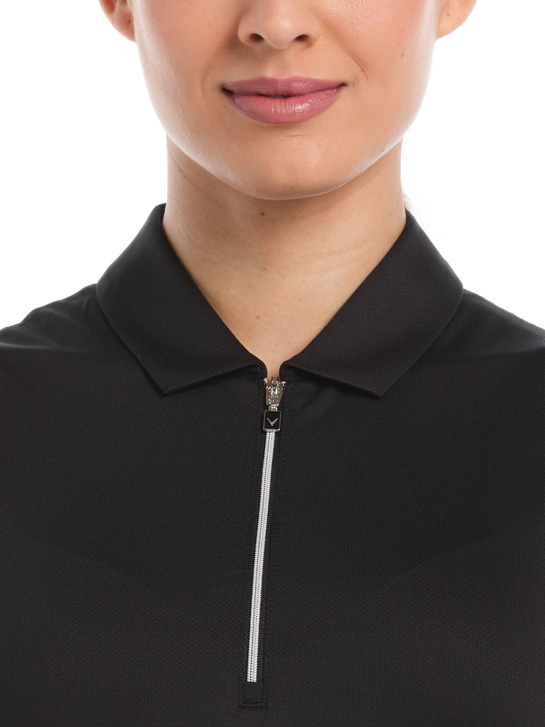 Women's Quarter Zip Solid Sleeveless Golf Polo