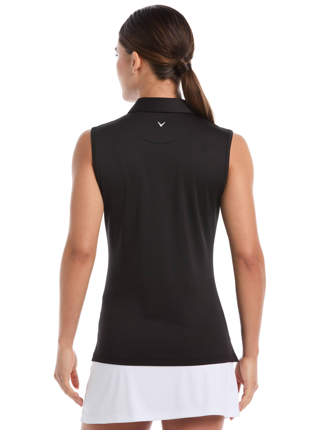 Women's Quarter Zip Solid Sleeveless Golf Polo