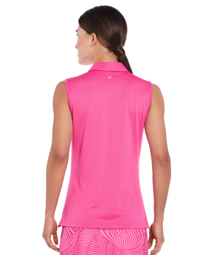 1/4 Zip Solid Golf Polo (Fuchsia Purple) 