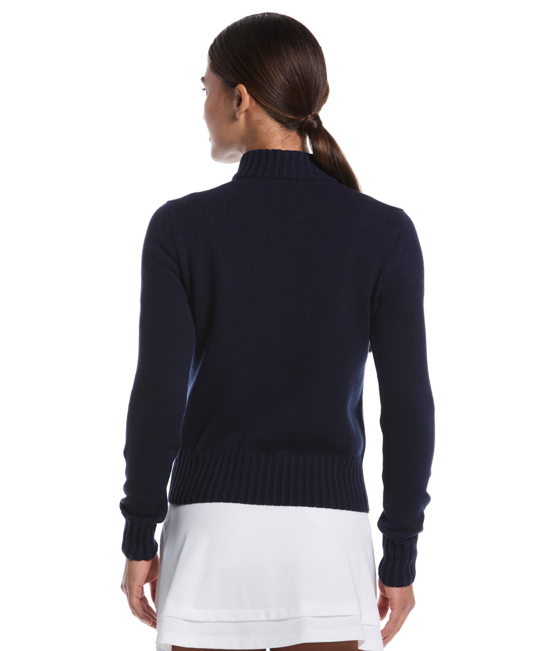 Women's 1/4 Zip Sweater (Peacoat) 