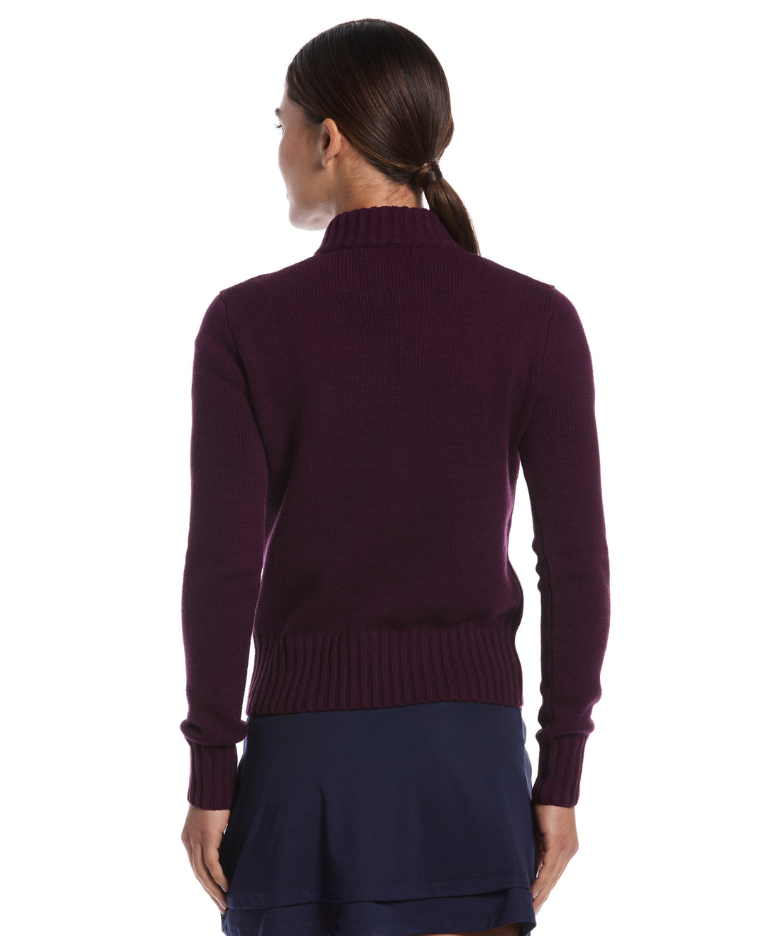 Women's 1/4 Zip Sweater (Potent Purple) 