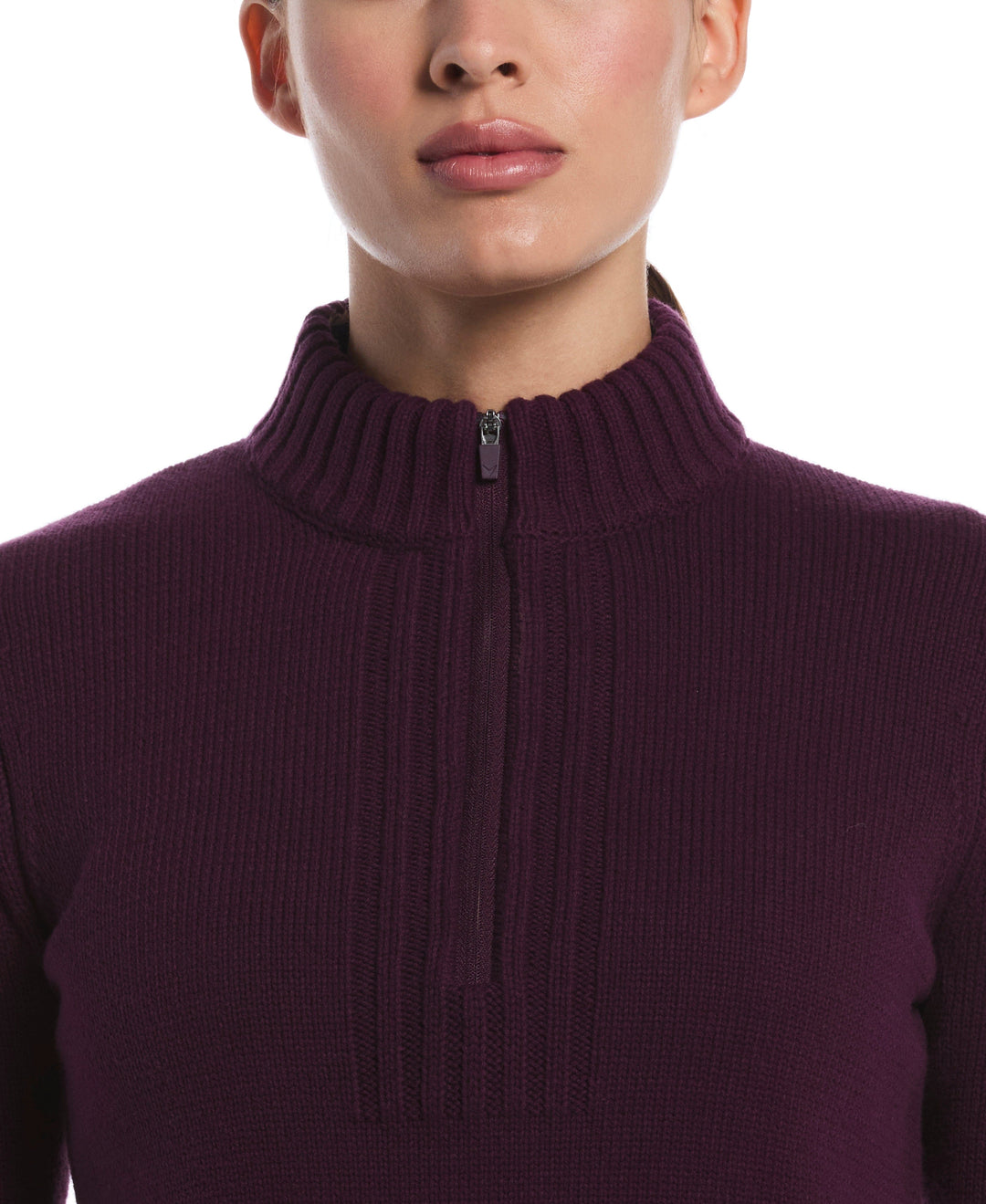 Women's 1/4 Zip Sweater (Potent Purple) 
