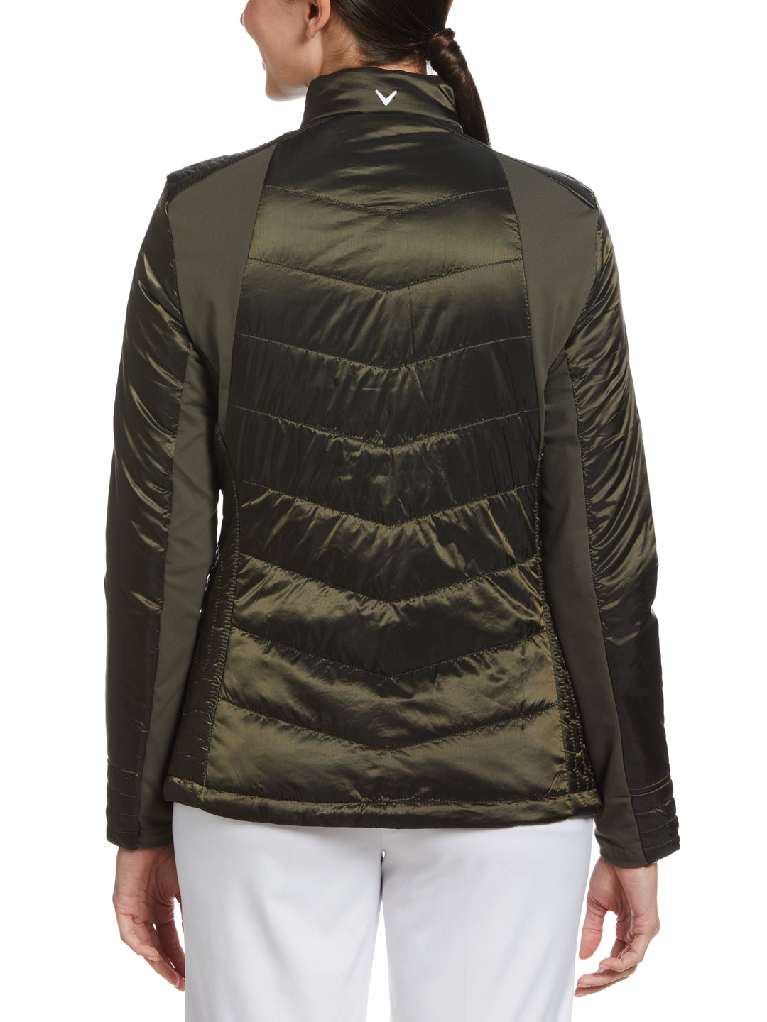 Quilted Golf Jacket with Multi-Needle Stitching (Industrial Green) 