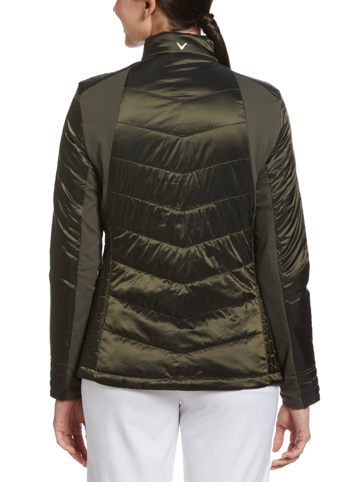 Quilted Golf Jacket with Multi-Needle Stitching (Industrial Green) 
