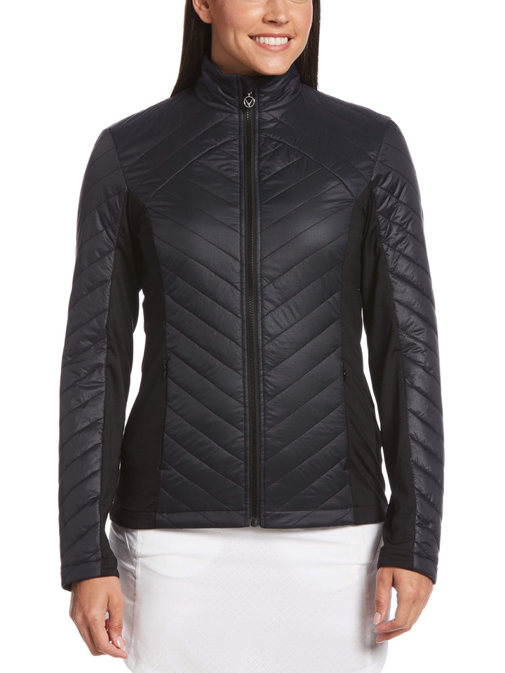 Women's Quilted Mixed Media Jacket