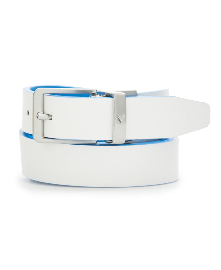 Ladies Reversible Sleek Modern Belt (Ibiza Blue/White) 