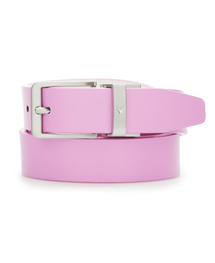 Ladies Reversible Sleek Modern Belt (Pink Sunset/White) 