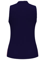 Ribbed Color Block Golf Shirt (Peacoat) 