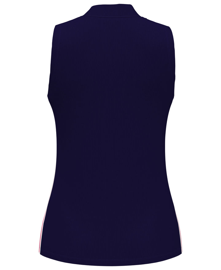 Ribbed Color Block Golf Shirt (Peacoat) 
