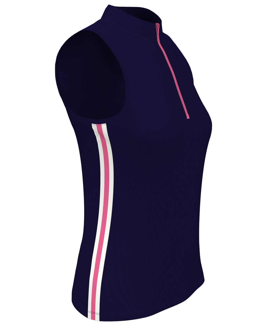 Ribbed Color Block Golf Shirt (Peacoat) 