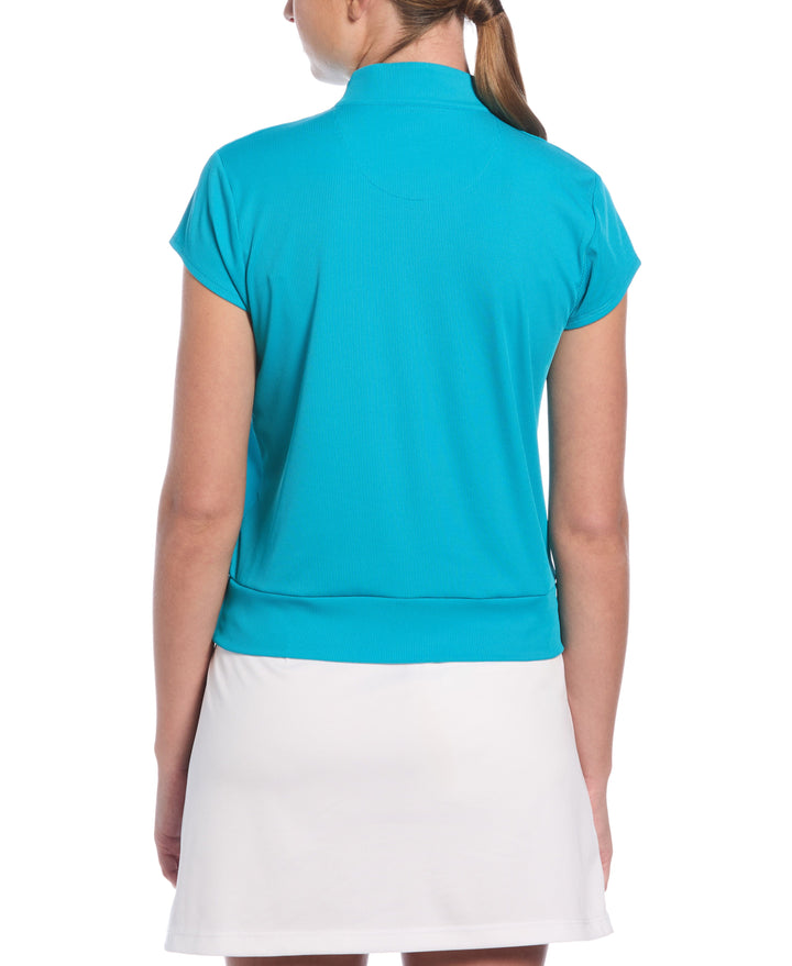 SUMMER FLORAL CAP SL WAIST LENGTH TOP (Bluebird) 