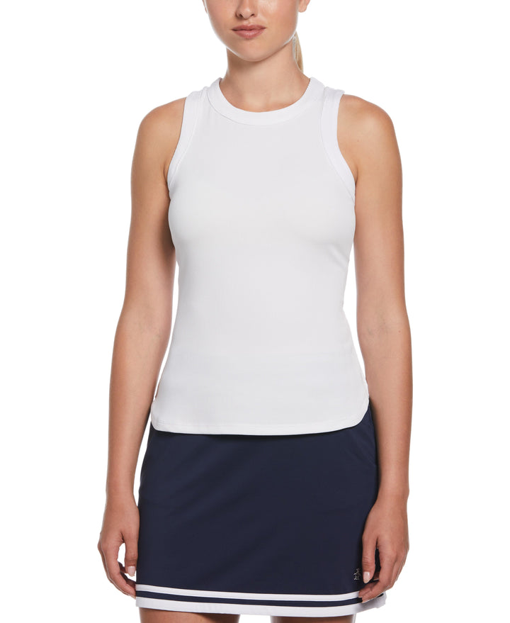 Ribbed Tennis Tank Top (Bright White) 