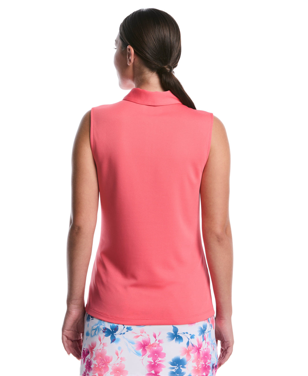 Sleeveless Airflux Golf Polo (Sun Kissed Coral) 
