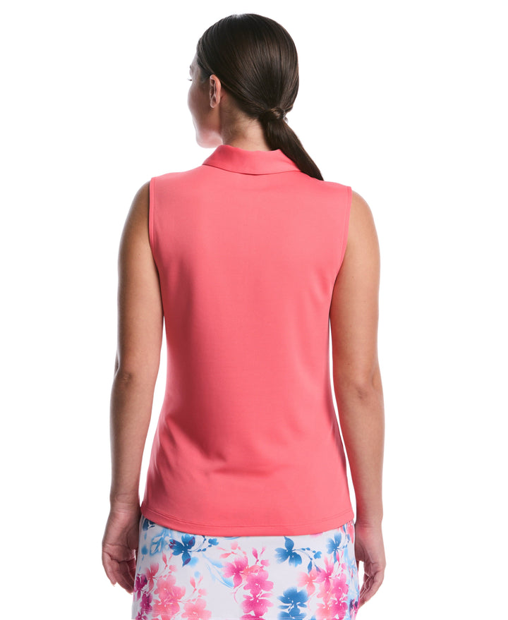 Sleeveless Airflux Golf Polo (Sun Kissed Coral) 
