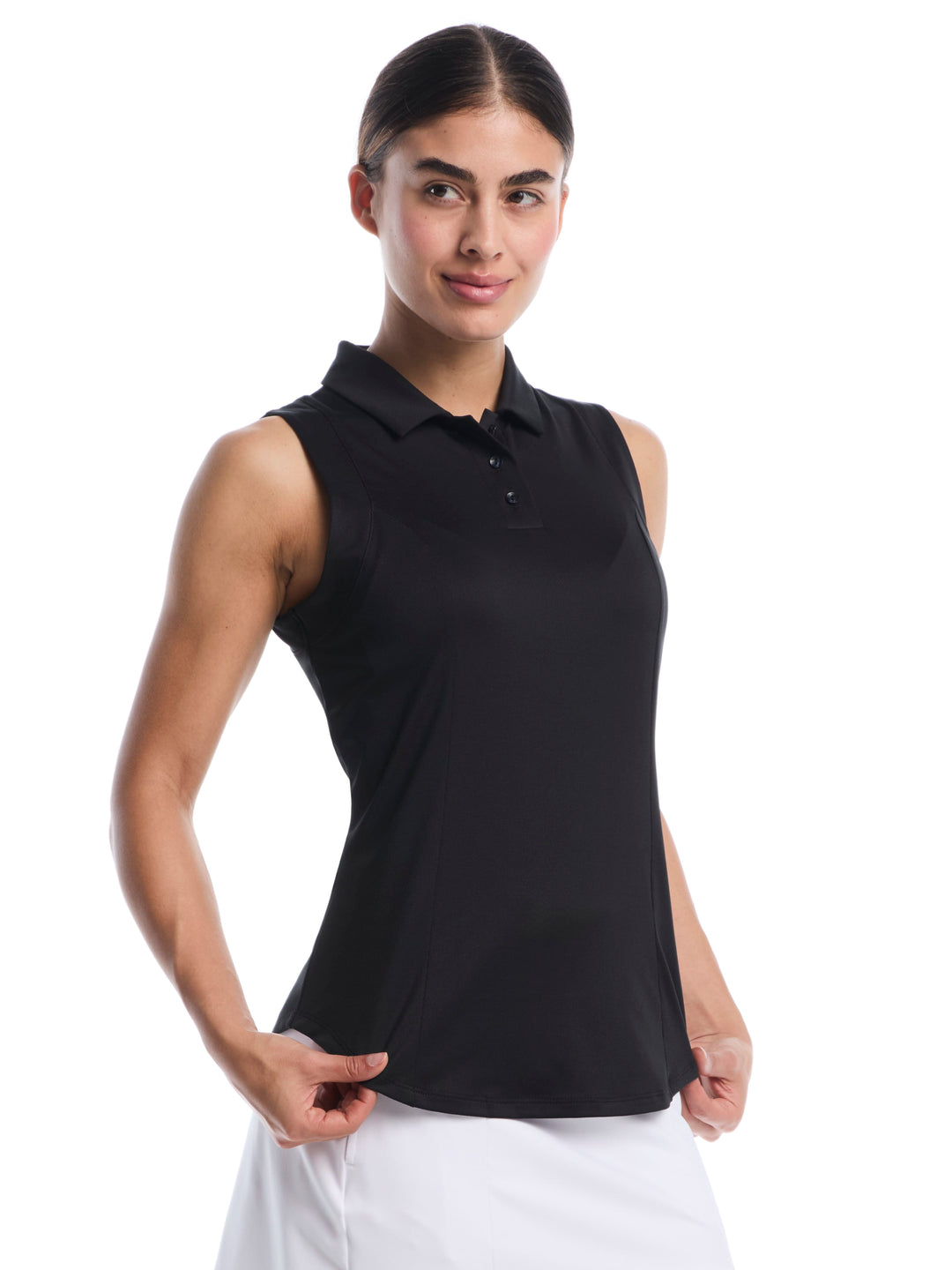 Women's Sleeveless Solid Polo