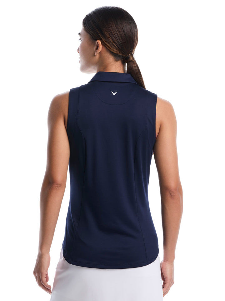 Women's Sleeveless Solid Polo